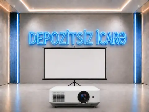 Proyektor və 2x3 metr pərdə dəsti icarəsi — фото 1, Баку