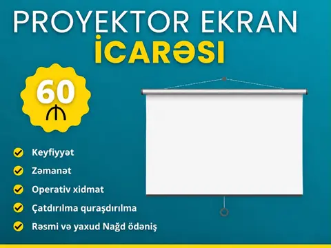 Proyektor pərdəsi icarəsi — şəkil 1, Bakı