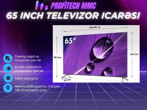 65 Inch televizor icarəsi — şəkil 1, Bakı
