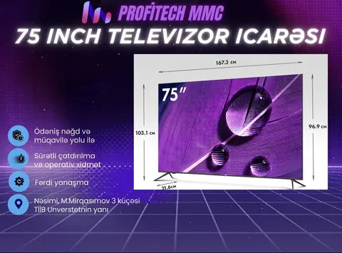 75 Inch televizor icarəsi — şəkil 1, Bakı
