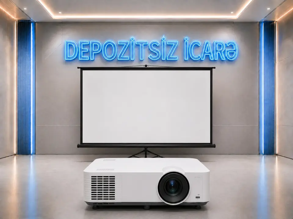 Proyektor və 4x3 metr pərdə dəsti icarəsi — şəkil 1, Bakı
