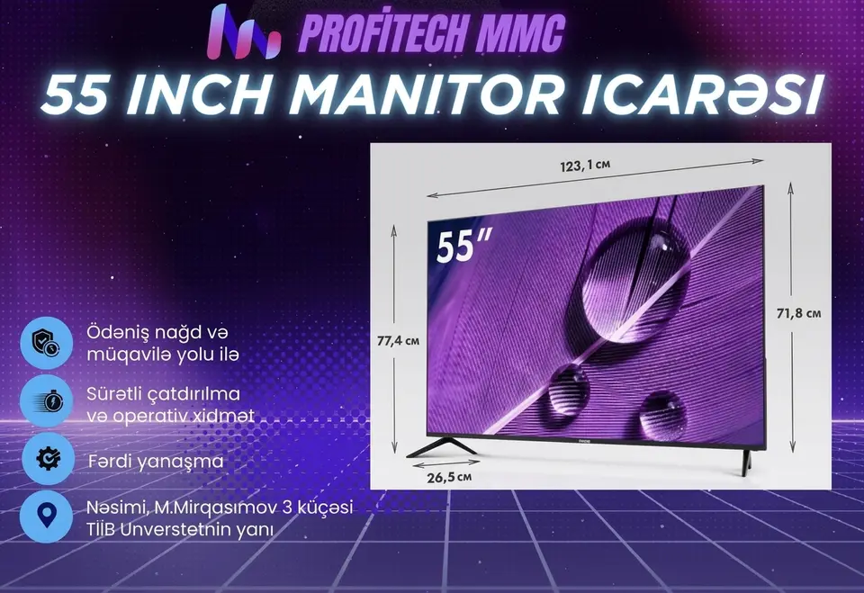 55 Inch Monitor  icarəsi — şəkil 1, Bakı