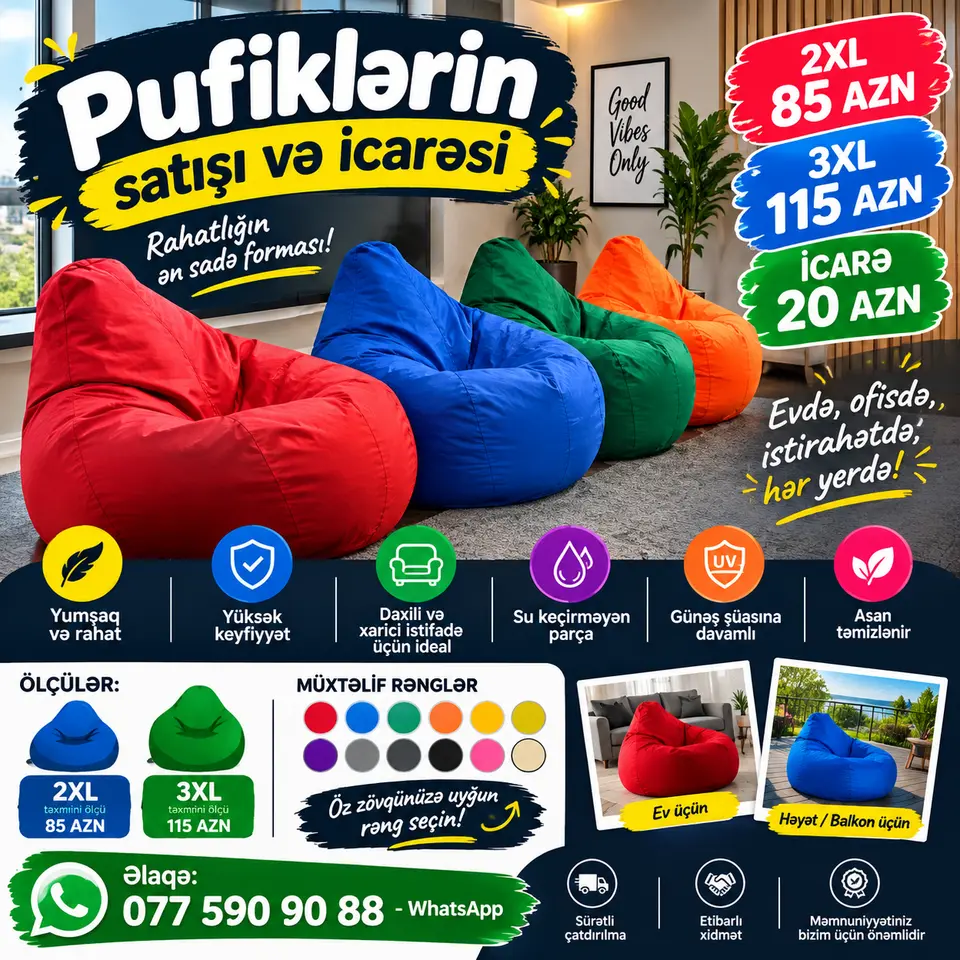 Pufiklərin günlük icarəsi — şəkil 1, Nərimanov, Bakı